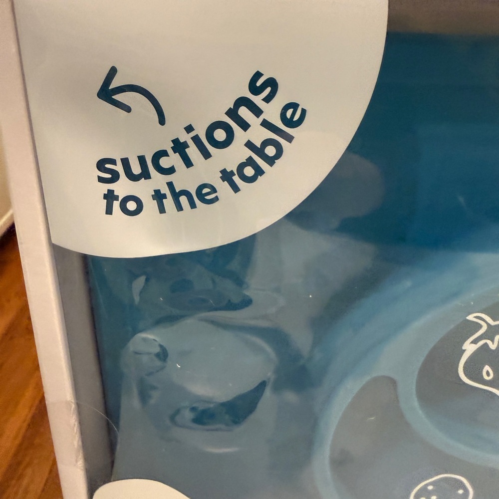 Ezpz Blue The Happy Mat Silicone Suction All In One Baby Dish & Placemat 9+Month - Picture 9 of 12